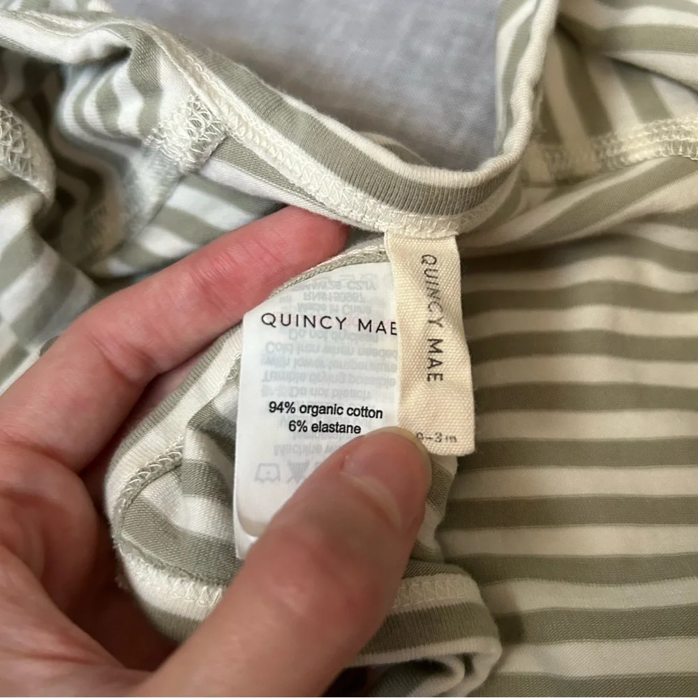 Quincy Mae Striped Wrap Romper & Pants Set Organic Cotton 0-3 Months